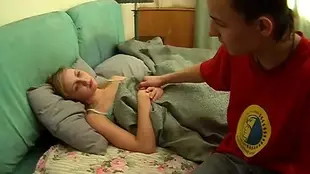 A sleeping girl is rudely awakened with anal penetration