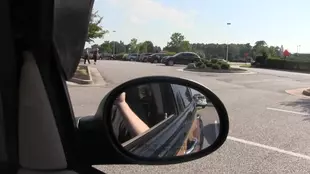 Lindsey Love's risky act of oral pleasure in a public parking lot